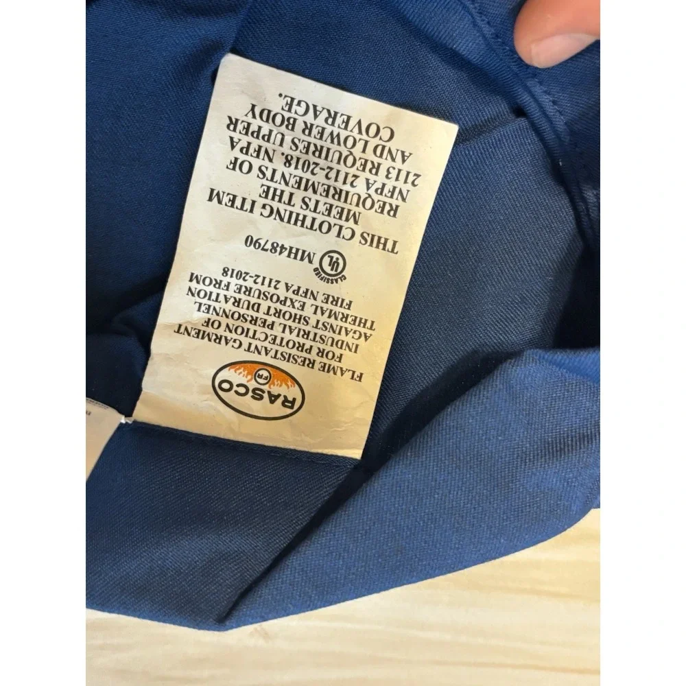 ⭐️Rasco FR Coverall Mens 54 Navy Flame Resistant⭐️NFPA 2112 ASTM⭐️NEW